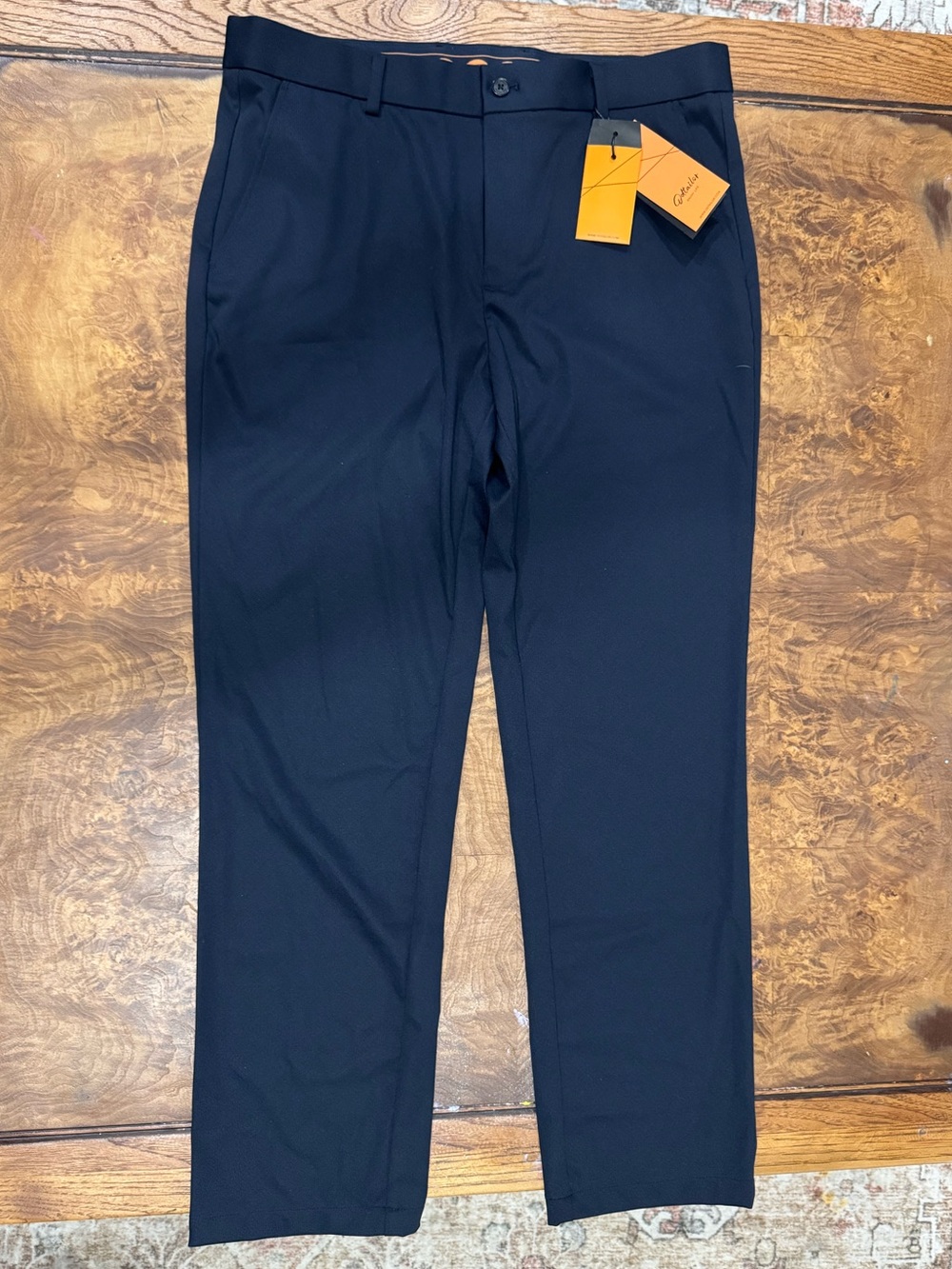 Odtailor Navy Blue Stretch Dress Pants 33W 29L NWT Slim Performance Trousers